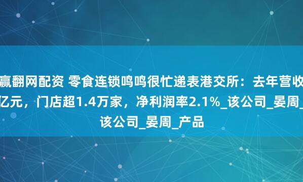 赢翻网配资 零食连锁鸣鸣很忙递表港交所：去年营收393亿元，门店超1.4万家，净利润率2.1%_该公司_晏周_产品