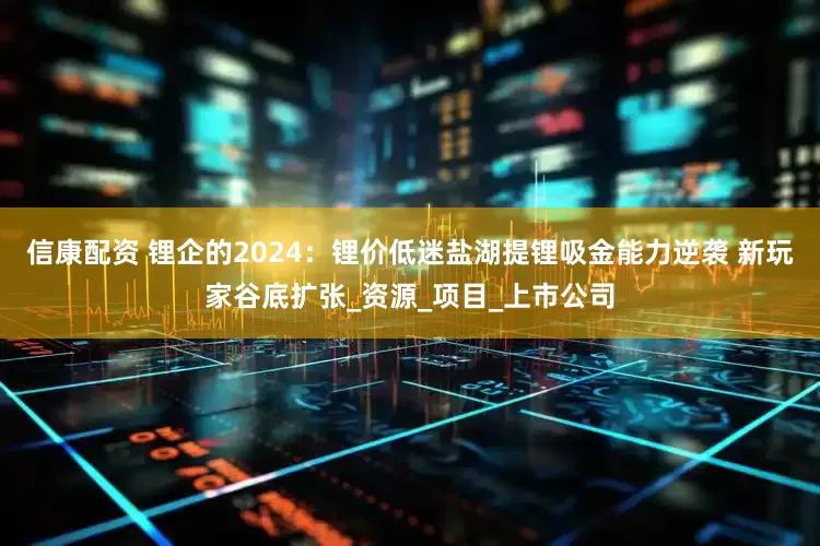 信康配资 锂企的2024：锂价低迷盐湖提锂吸金能力逆袭 新玩家谷底扩张_资源_项目_上市公司