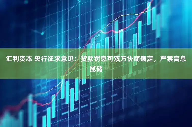 汇利资本 央行征求意见：贷款罚息可双方协商确定，严禁高息揽储